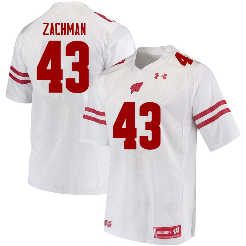 Wisconsin Badgers Men's #43 Preston Zachman NCAA Under Armour Authentic White College Stitched Football Jersey OE40Y34IP